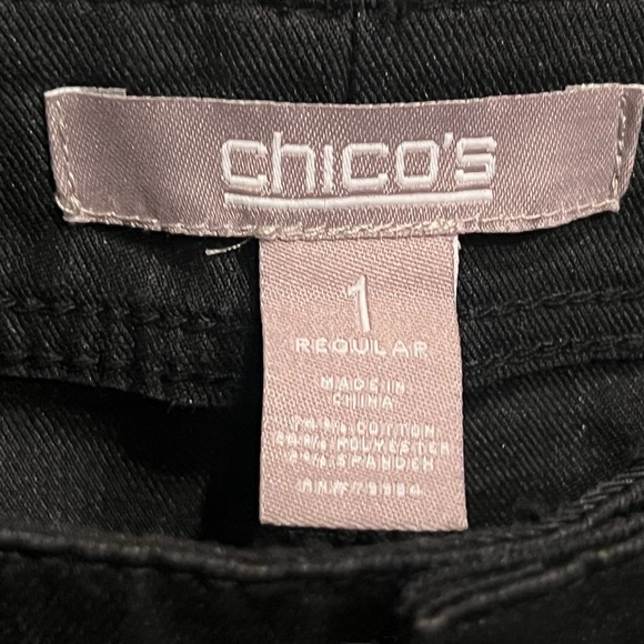 Chicos Black Shimmer Pants - Picture 5 of 7